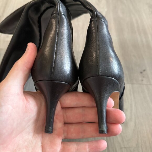 LK Bennett Leather Long Black Mini Heel Boot Size 36 - Picture 3 of 5